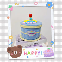 Cartoon Fabric Storage Basket with Lid, Large Capacity Desktop Organizer for Home, Small Cake Storage Bin