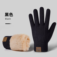 Men's Winter Touchscreen Gloves, Thickened Fleece Lined, Windproof & Cold-Resistant for Outdoor Cycling