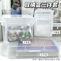 Kpop Photocard Postcard Storage Box with Card Sleeves and Stickers