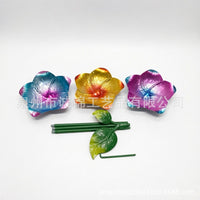 Metal Flower Bird Feeder & Bath for Outdoor Garden Decor