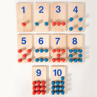 Montessori Wooden Math Learning Sticks Color Recognition Peg Board Educational Toy for Kids