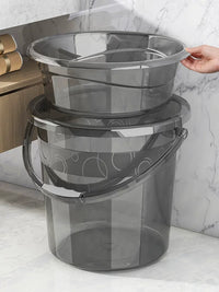 Transparent Thickened Plastic Bucket with Handle for Home, Dorm, Laundry, and Bath