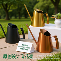Vintage Stainless Steel Long Spout Watering Can for Indoor Outdoor Plants