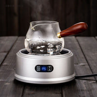 Heat-Resistant Glass Gongdao Teacup with Wooden Handle and Infuser