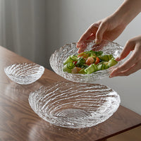 Crystal Glass Fruit Bowl Set for Living Room Coffee Table, Snack and Salad Serving