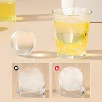 Large Clear Sphere Ice Mold for Whiskey and Cocktails, Silicone Ice Ball Maker, Bubble-Free