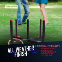 Wooden Ring Toss Game for Kids Outdoor Educational Parent-Child Interactive Throwing Toy