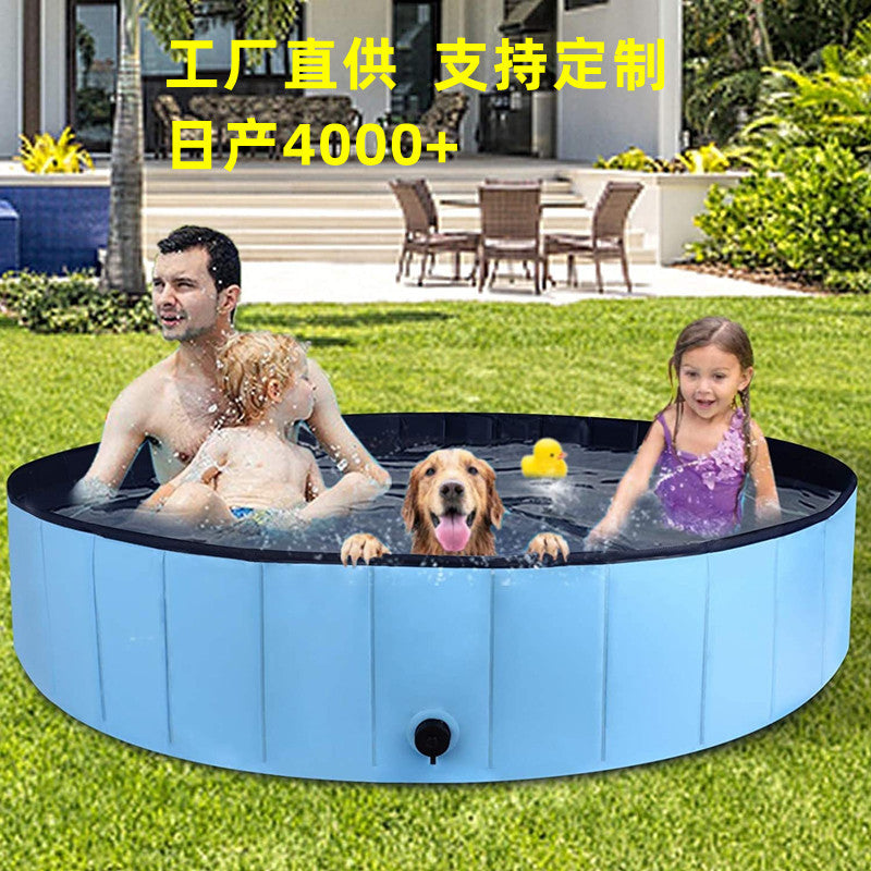Foldable PVC Pet Swimming Pool & Bathtub for Dogs - Portable & Collapsible
