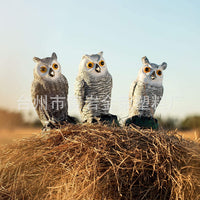 Outdoor Garden Rotating Head Owl Decoy for Bird and Rodent Control