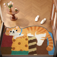 Cute Cat PVC Coil Mat Non-Slip Dirt Trapper Entrance Doormat