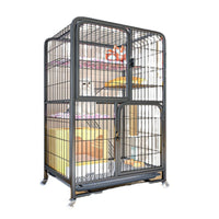 Large Indoor Cat Cage with Litter Box Space, Multi-Tier Cat Condo Villa