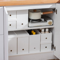 Japanese Style A4 Document Storage Box Multi-functional Plastic Organizer for Home Office Kitchen Cabinet