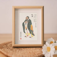 Confucius Portrait Picture Frame for Desk Decor, Inspirational Study Room Ornament
