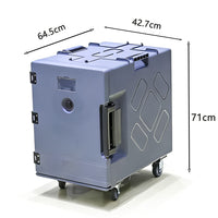 90L Commercial Insulated Food Warmer/Cooler Box with Wheels, Stackable Large Capacity