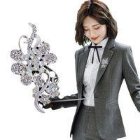 Elegant Rhinestone Brooch Pin for Women, Anti-Exposure Collar Pin, Versatile Fashion Accessory
