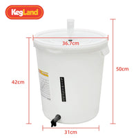 30L Food-Grade Plastic Fermentation Bucket for Homebrewing Beer with Lid and Tap Options