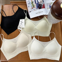 Women's Seamless Ice Silk Bralette, Wireless Breathable 3D Thin Comfort Vest Bra