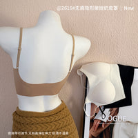 Seamless Jelly Strip Bralette for Small Busts, Gathered Support, Comfortable Sports Bra Vest