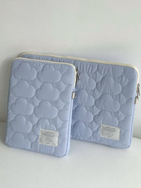 Korean Cloud iPad Padded Laptop Sleeve with Quilted Design for Tablets and Notebooks