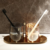 Glass Mouthwash Cup Set for Couples and Families, Hotel Bathroom Tumbler