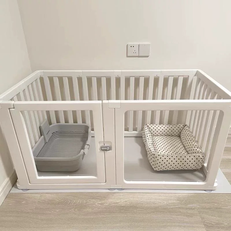 Indoor Pet Playpen Dog Fence Gate Barrier for Small to Medium Dogs, Puppy Crate Villa Home Use