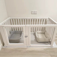Indoor Pet Playpen Dog Fence Gate Barrier for Small to Medium Dogs, Puppy Crate Villa Home Use