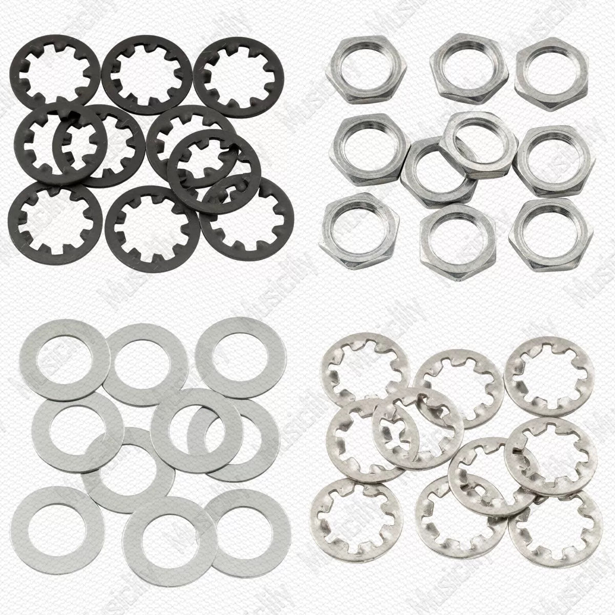 Musiclily Electric Guitar Bass Potentiometer Hex Nuts and Washers for 8/9mm Pots
