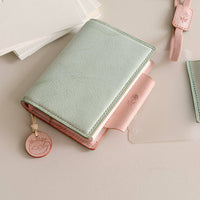 A7 Mint Pink Planner with Strap, High Aesthetic INS Style Portable Notebook for Daily Schedule