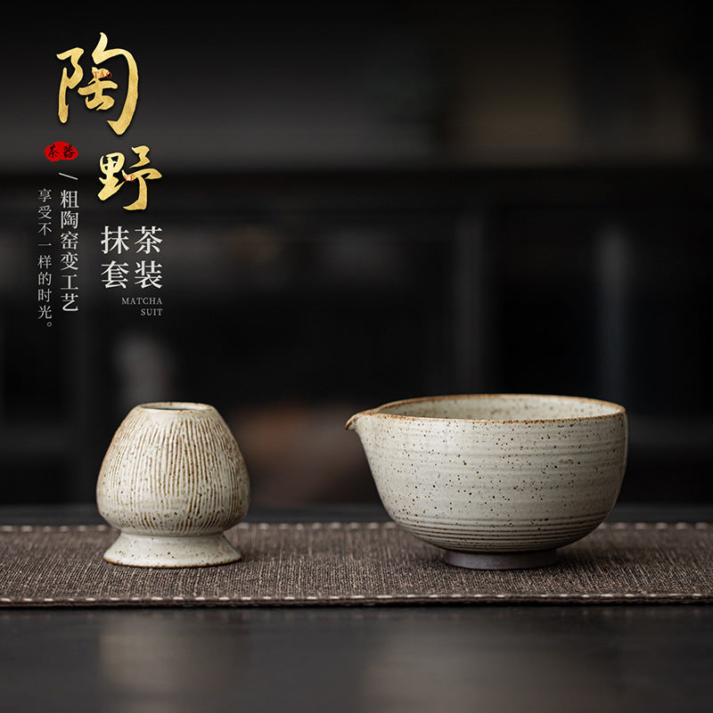 Tao Ye Ceramic Matcha Bowl Set with Whisk Holder