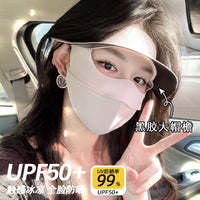 Full-Face Ice Silk UV Protection Mask with Neck Flap for Cycling and Sun Protection