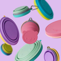 Msquare Collapsible Silicone Travel Cup and Bowl Set for Kids