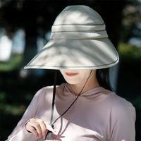 Summer Korean Style Wide Brim Sun Visor for Women Outdoor UV Protection Foldable Empty Top Hat