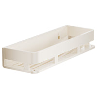 Cream Style Bathroom Shelf Wall-Mounted No-Drill Toilet Washbasin Storage Rack with Hooks