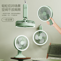 Portable USB Rechargeable Oscillating Desk Fan with Night Light and Remote Control for Dorms and Offices