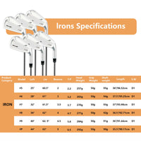WOSOFE P.088 Golf Club Set for Beginners - 6 Irons, High Forgiveness for Juniors & Adults