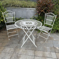 Outdoor Garden Wrought Iron Vintage Foldable Chair for Villa Homestay Dining and Home Use, Single Person Backrest Chair