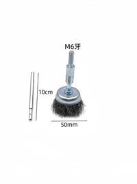 Hex Shank Extended Black Steel Wire Cup Brush for Pipe Cleaning and Rust Removal