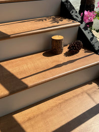 Marble Wood Grain Stair Treads Non-Slip Matte Porcelain Tiles for Outdoor Villas