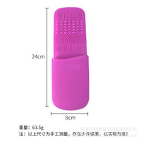 Silicone Makeup Brush Cleaning Mat with Suction Cups and Storage Rack, Water Filtering Design