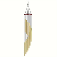 Premium Metal Wind Chime with 12 Aluminum Tubes and Solid Wood Base, Adjustable Tones for Outdoor and Indoor Decor