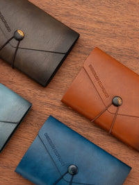 A6/A7 Faux Leather Binder Notebook with Strap, Gradient Color Portable Journal
