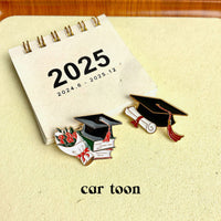 Graduation Season Doctor Hat Metal Brooch Pin Badge 2025 Bachelor Creative Cap Alloy Commemorative Decoration