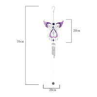 Angel Wind Chime with Stained Glass and Aluminum Tubes - Outdoor Garden Decor Metal Sun Catcher Ornament