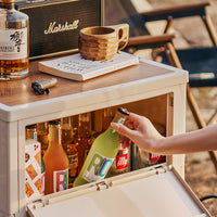 Outdoor Camping Storage Box Car Trunk Home Multi-functional Organizer Side-Opening Camping Wooden Lid Foldable Container