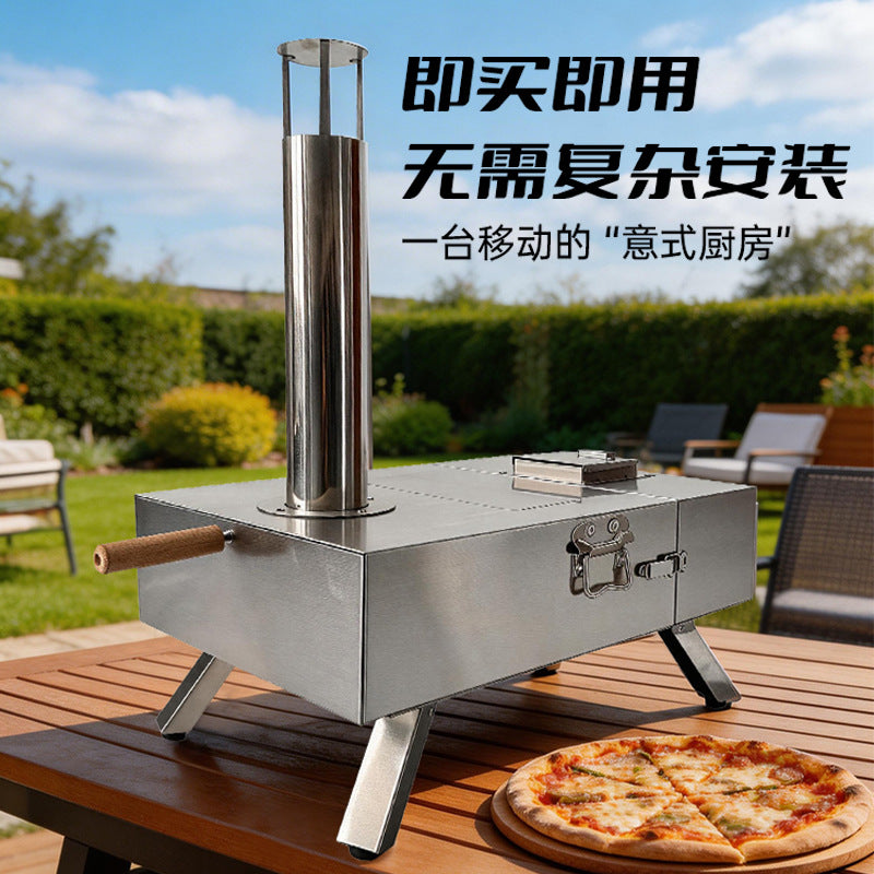 Portable Outdoor Stainless Steel Pizza Oven with Detachable Design for Home Use