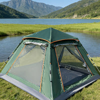 Large Four-Sided Outdoor Camping Tent with Double Doors and Windows, Waterproof and Sunscreen
