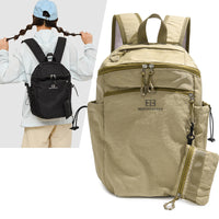 Embroidered Travel Sports Backpack with Detachable Pouch, 20-35L Capacity