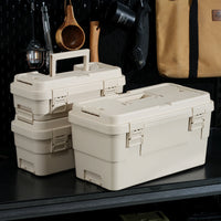 Portable Multi-layer Tool Storage Box with Dividers for Home, Outdoor, and Camping