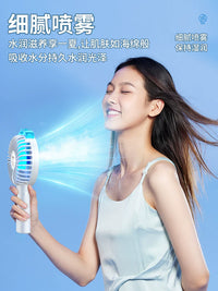 Portable Misting Fan, Handheld USB Rechargeable Mini Quiet Personal Cooling Fan with 5 Speeds for Desk, Office, and Travel