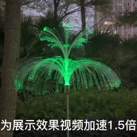 Solar Powered Jellyfish Landscape Lights Outdoor Waterproof Color Changing Fiber Optic Garden Decor